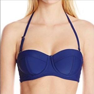 Jessica Simpson Navy U Wire Ladder Back Bikini Top